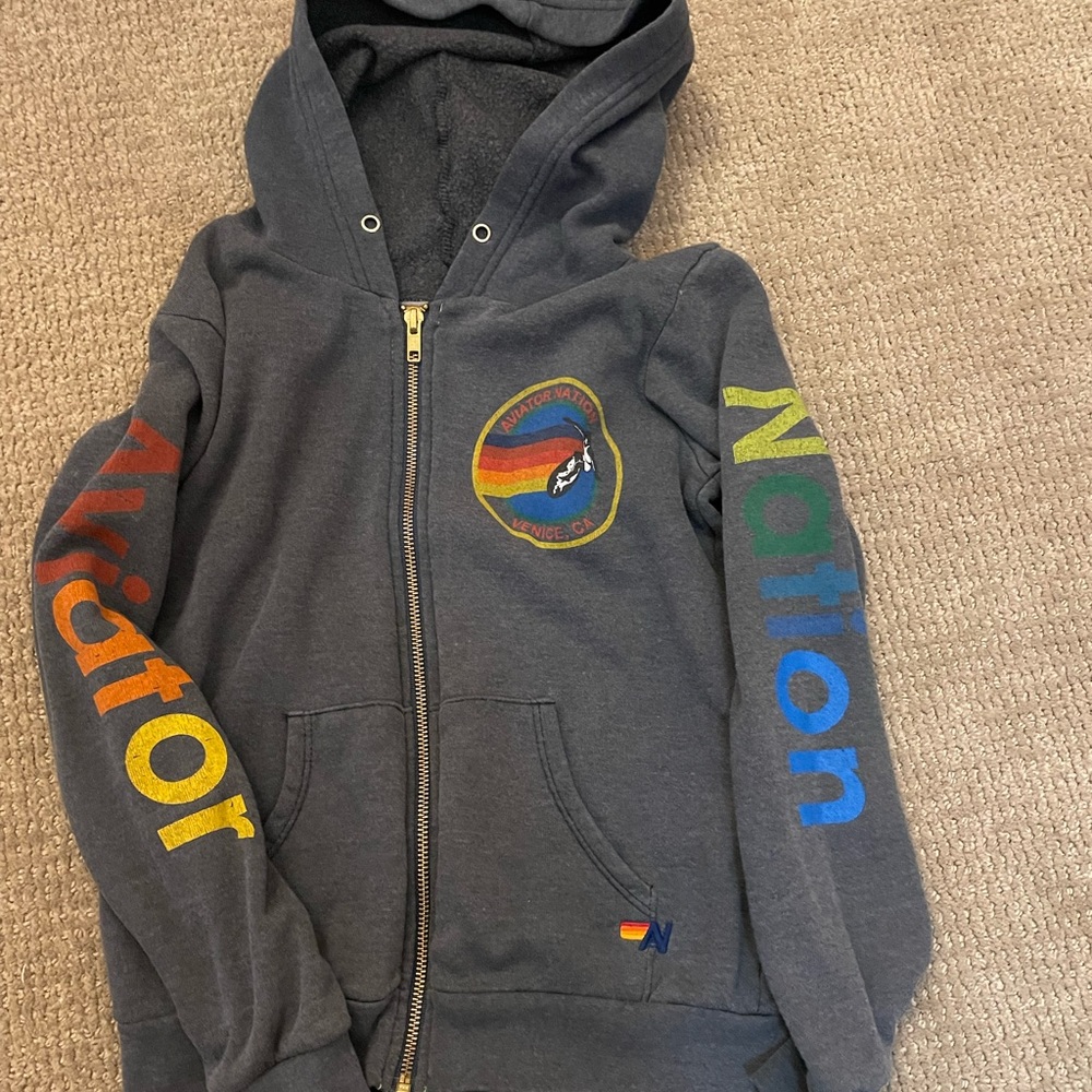 Kids aviatornation sweatshirt charcoal